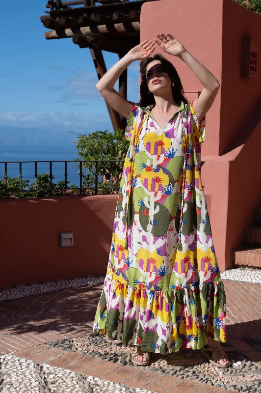 floral midi dressGOS Loony kaftan dress green