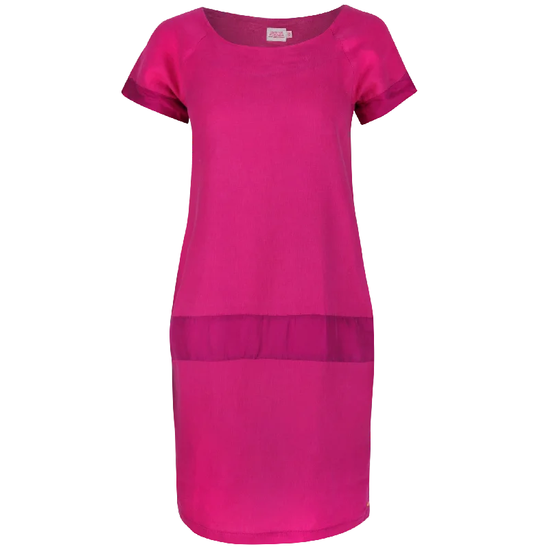 minimalistic dressPoppy Cocoon Midi Dress Fuchsia