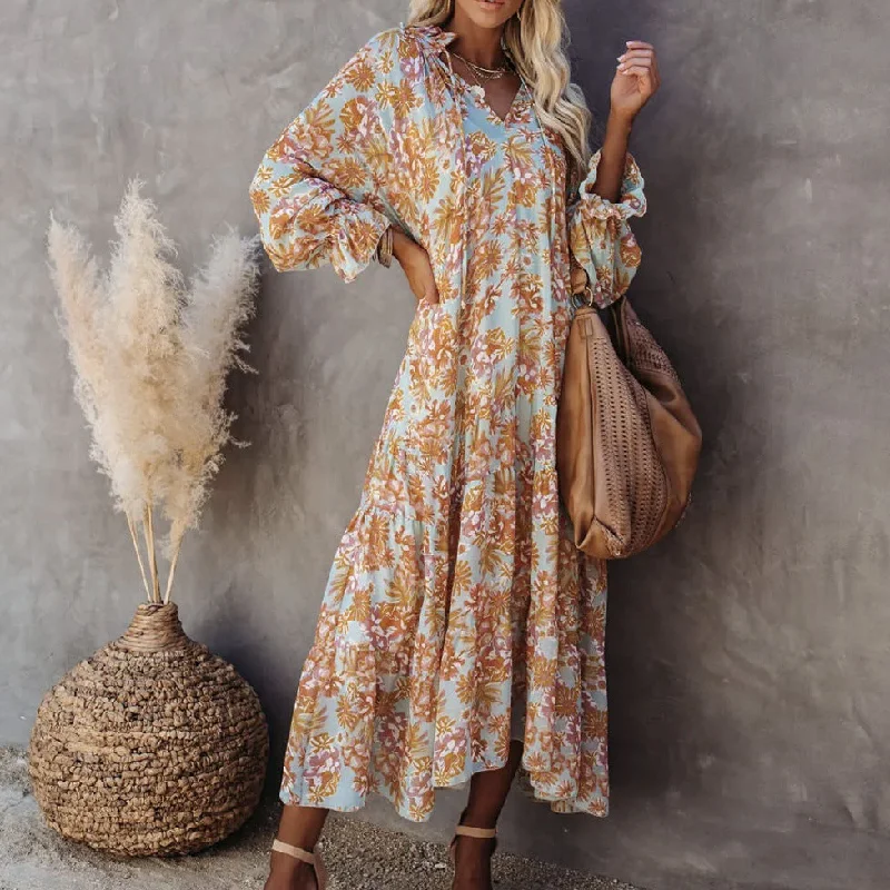 off-the-shoulder dressTricks Snake Print Boho Maxi Dress