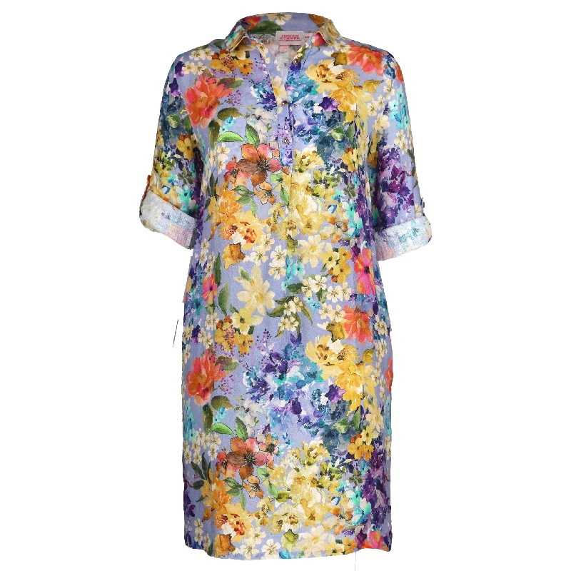 elegant dressMandy Cocoon Midi Dress Floral Lilac