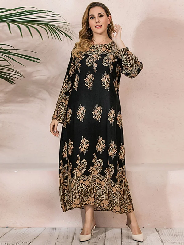 bohemian dressKittenAlarm - Plus Size Oversize Ethnic Print Longline Dress