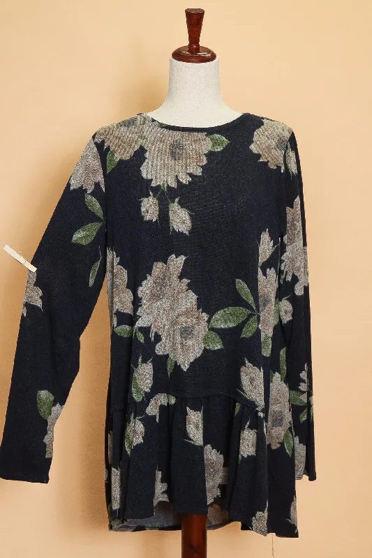 faux fur coatPlus Black Vintage Floral Sweater