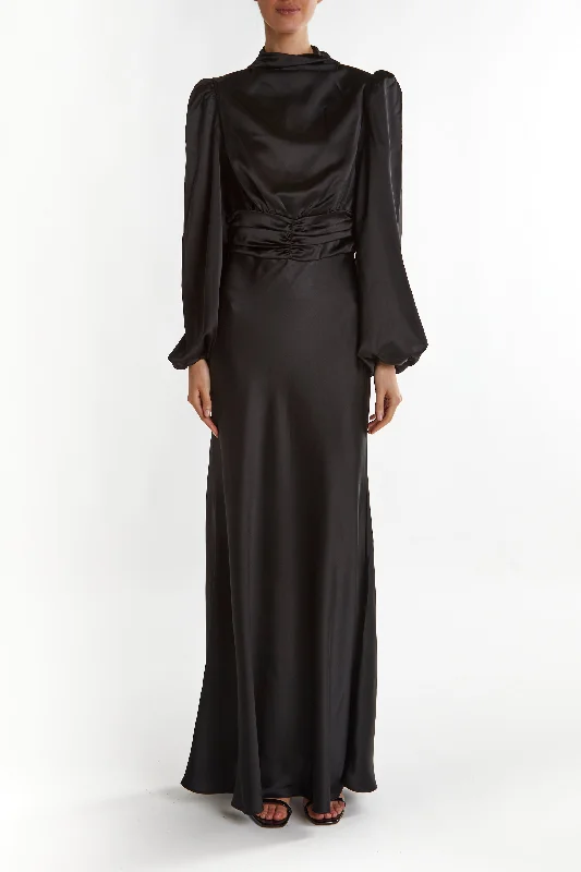 flowy dressSutton Black High Cowl-Neck Maxi Dress