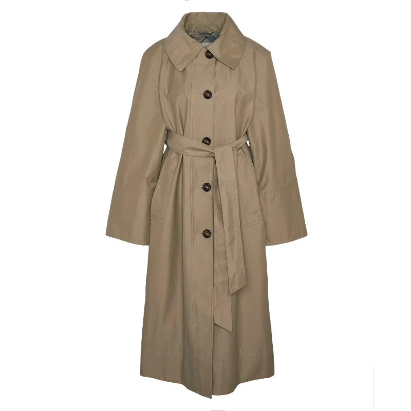 relaxed winter jacketBarbour Beatrix Showerproof Ladies Trench Coat - Light Trench/Sky Dress Tartan