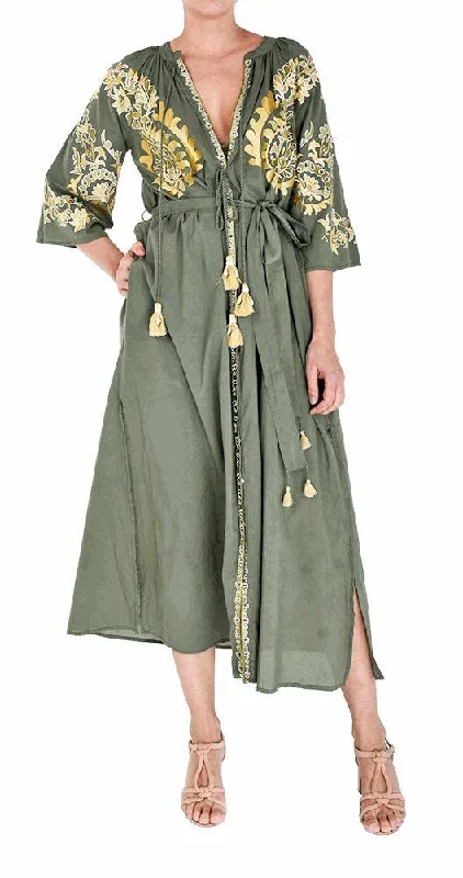 casual summer dressPen Long Giant Paisley Tunic Vert Fonce