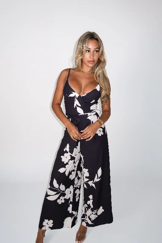 floral midi dressMAUD JUMPSUIT - BLACK FLORAL