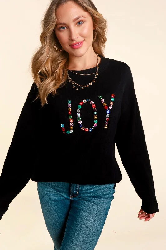 cold weather jacketJOY JEWEL BEADED LONG SLEEVE PULLOVER SWEATER