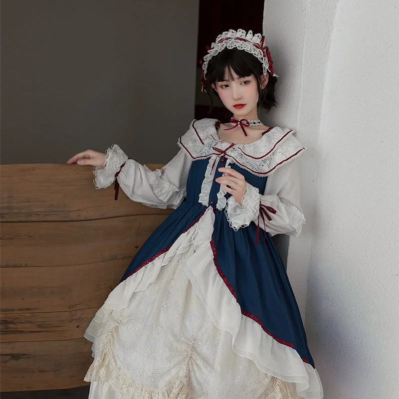 luxury dressWith Puji～Snow White~Lolita Flounce Hemline OP Dress