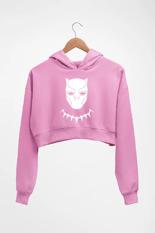 cozy hoodie for cold weatherBlack Panther Superhero Crop HOODIE FOR WOMEN