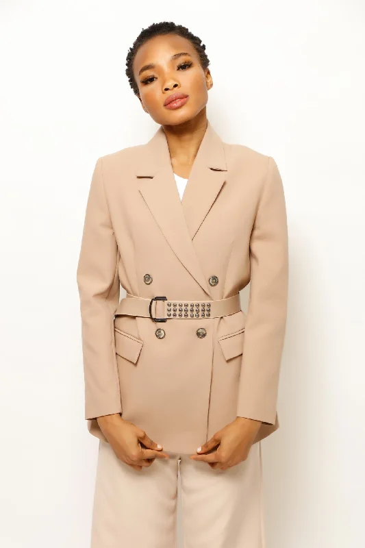 long-sleeve coatSEKET GAGA BELTED BLAZER