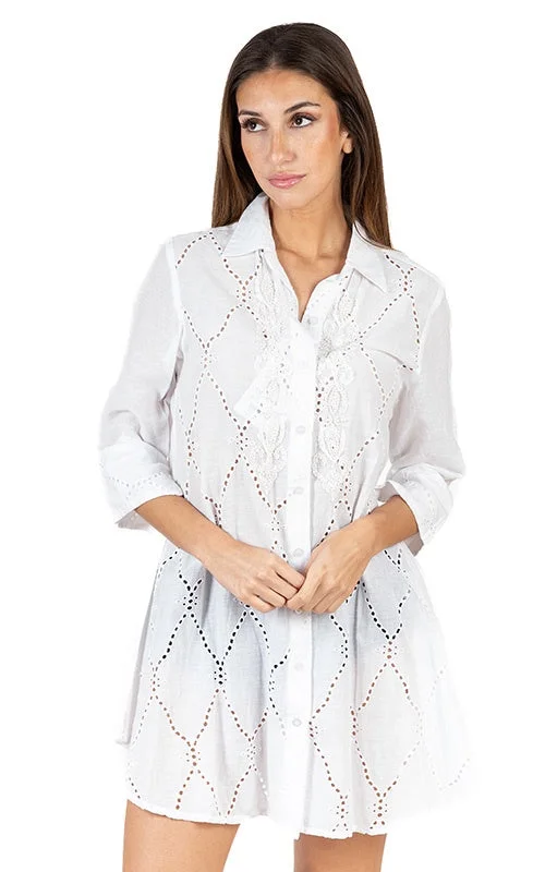 textured dressAria White Shirt Dress