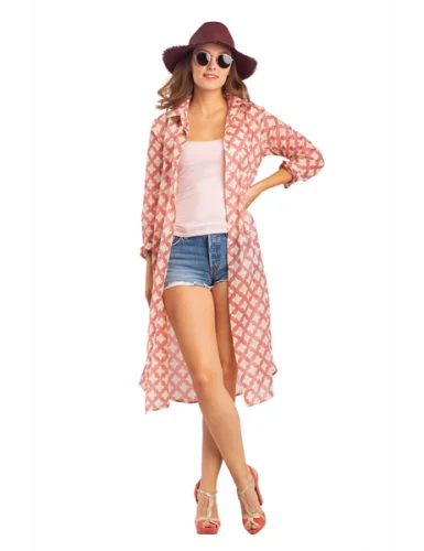 summer dressMiddy Shirt Dress pink criss cross button through