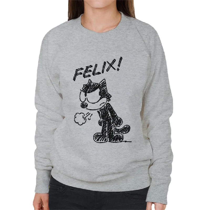 comfy workout sweatshirtFelix The Cat Angry Women's Sweatshirt