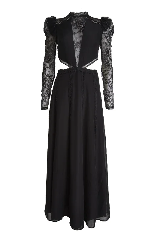 party dressRaegan Black Long-Sleeve Cut-Out Maxi-Dress