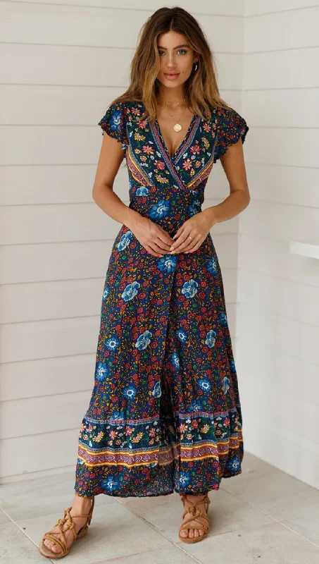 oversized dressTribute Printed Wrap Maxi Dress