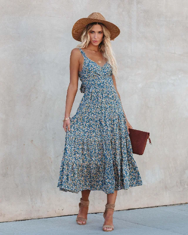 relaxed fit dressTime Spent Lace Up Paisley Maxi Dress