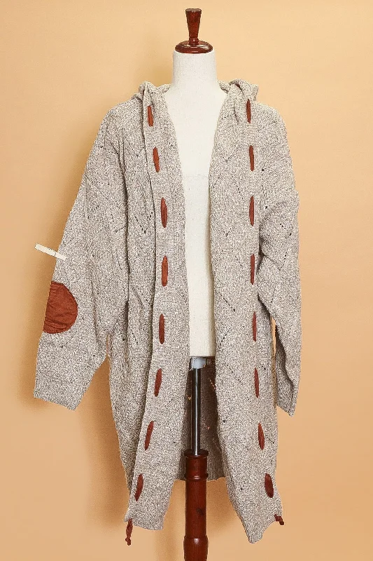 high-fashion coatLong Thick Hooded Cardigan Sweater