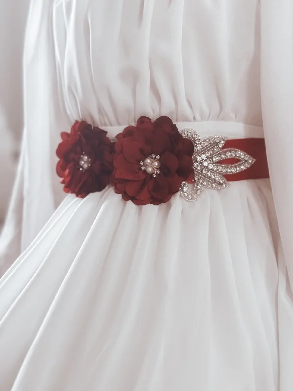 relaxed fit dressRed Flower Diamante Christmas Sash