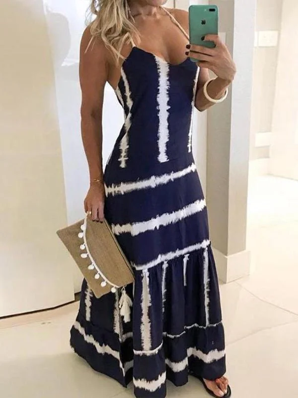 bodycon dressSling Stripe Print Sleeveless Fitted Dress