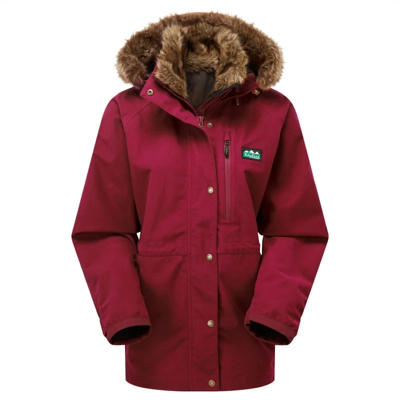 modern coatRidgeline Monsoon II Arctic Ladies Waterproof Jacket - Rhubarb