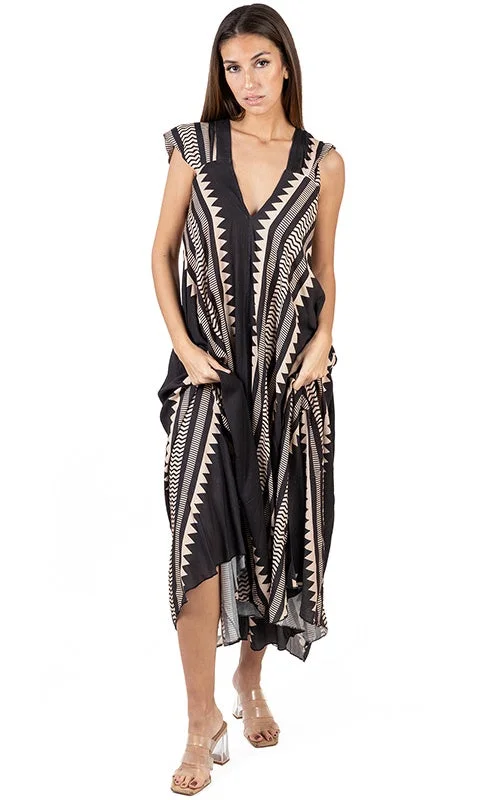 elegant maxi dressNora Blk/Sand Dress