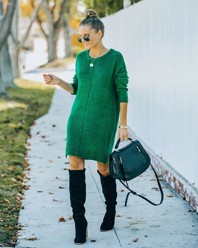 draped dressSmoky Mountain Sweater Dress - Green