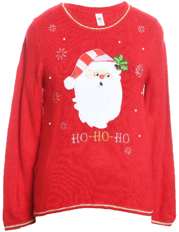 retro coatSanta Claus Design Red Knit Christmas Jumper - S