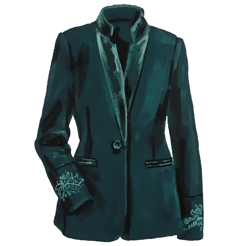 stylish raincoatVelvet-Trimmed Blazer