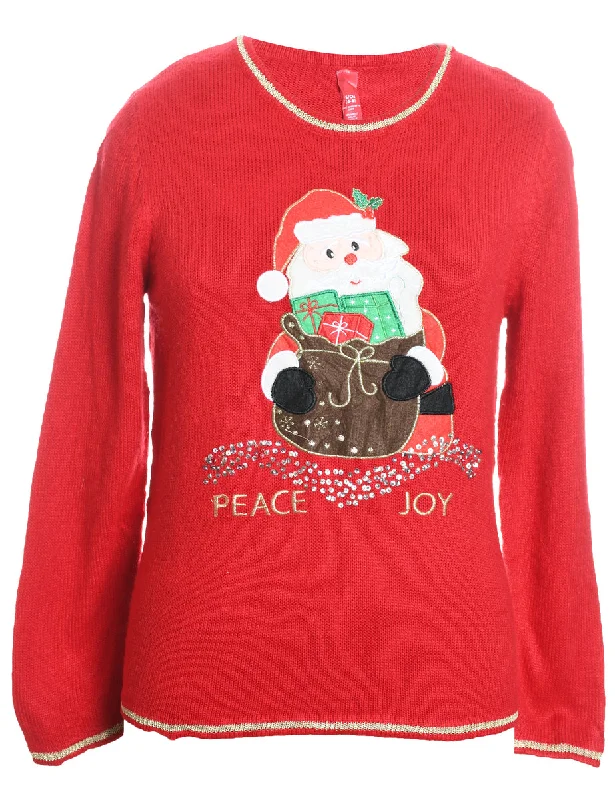 modern outerwearSanta Claus Red Knit Christmas Jumper - S