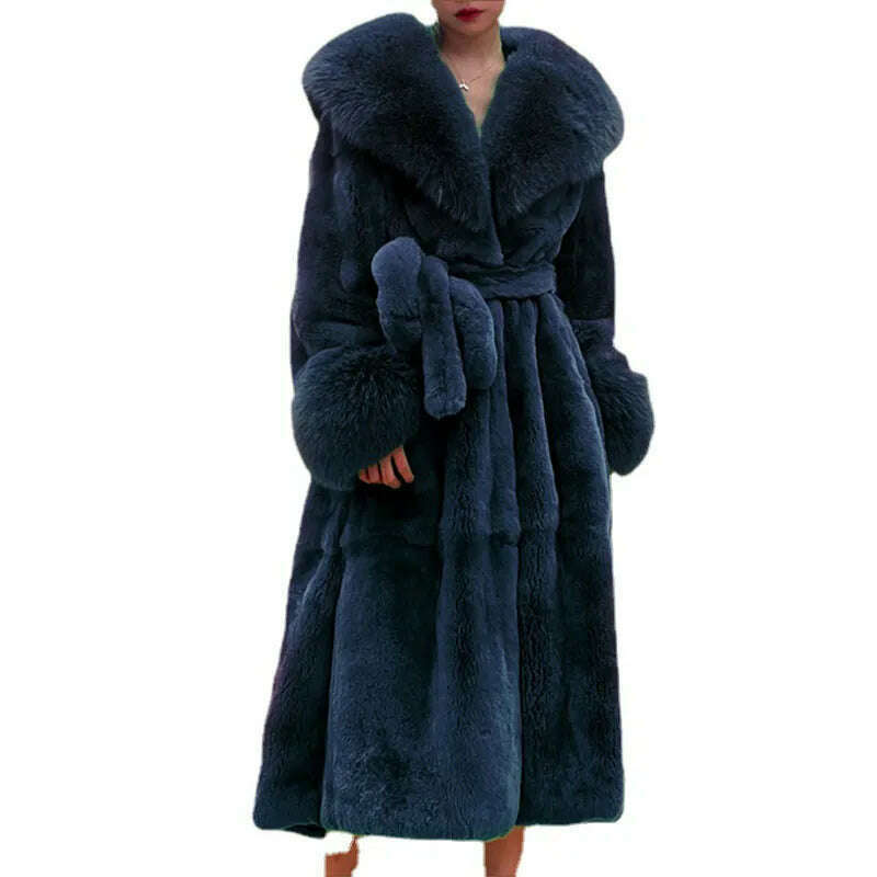 oversized puffer coatWomen's Parker Winter Fur Warm Large Size Solid Color Fur & Faux Fur Women New Casual Long Sleeve Temperament Women Fur coat Y72