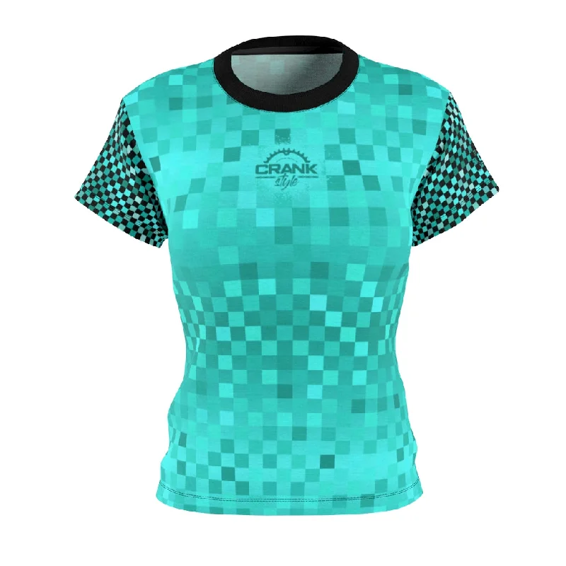 performance hoodie for gymWomen’s Multi Teal Checker MTB Jersey