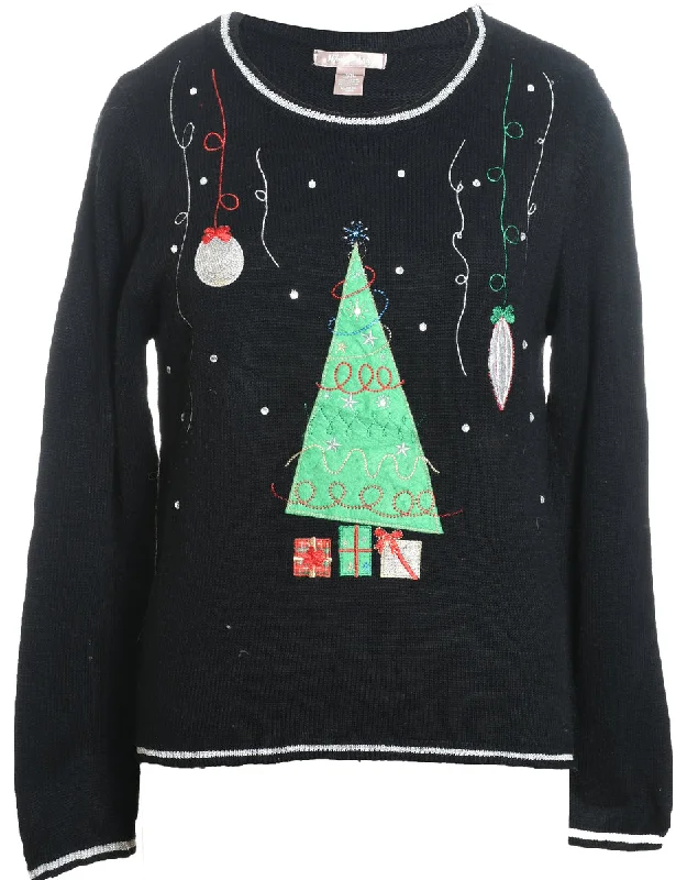 premium coatChristmas Tree Design Jumper - L