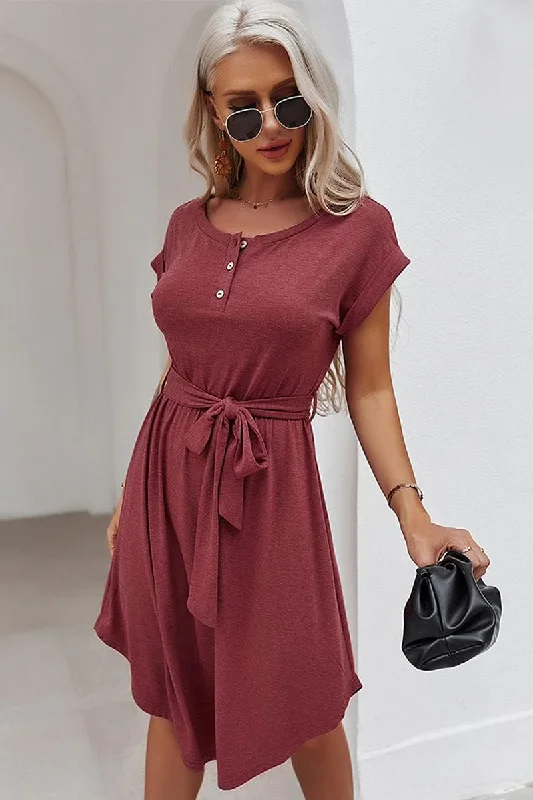 A-line dressHENLEY NECK DRESS