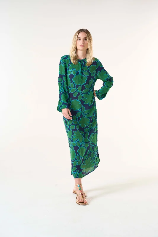 elegant shift dressPorto vecchio green long genie