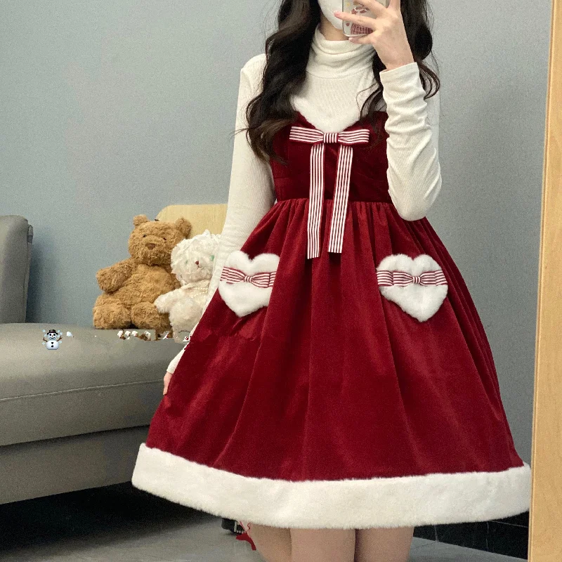 form-fitting dressMilky Way~Christmas Snow Lolita JSK Dress