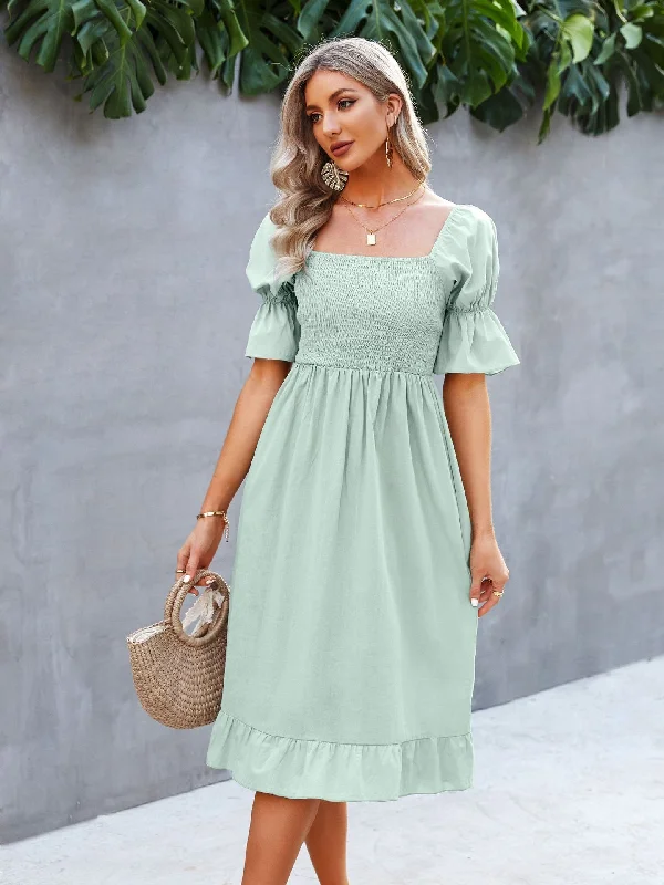 elegant shift dressRenata Puff Sleeve Maxi Dress