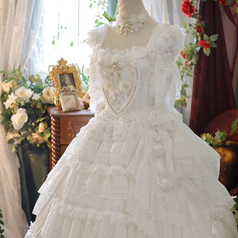 shift dressOne Night~Dolores~Pure White Princess Lolita OP