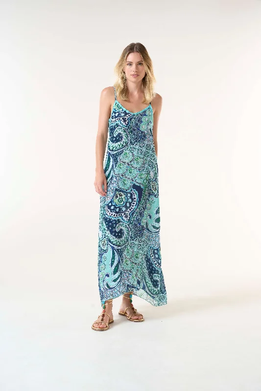 silk dressBrazil blue antoinette slip