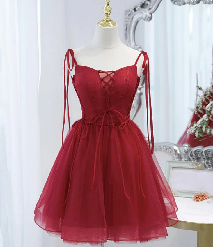 trendy dressHomecoming Dresses,tulle lace-up short prom dress party dress,DP24562