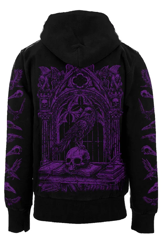 stylish coatQuoth the Raven Hoodie [PURPLE] [Zipper or Pullover]