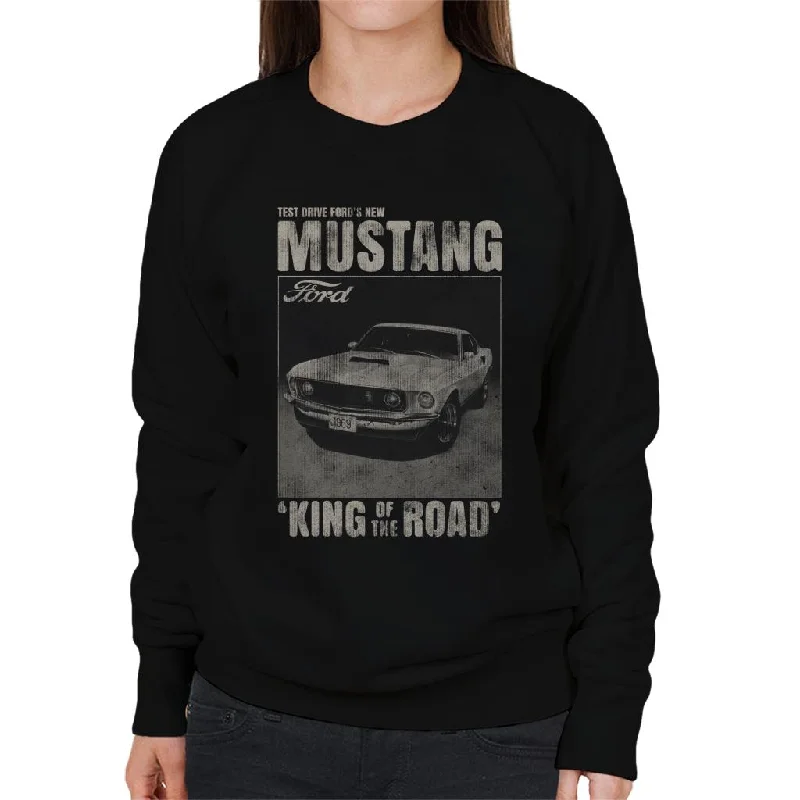 performance hoodie for gymFord Mustang Test Drive Fords New King Of The Road Women's Sweatshirt