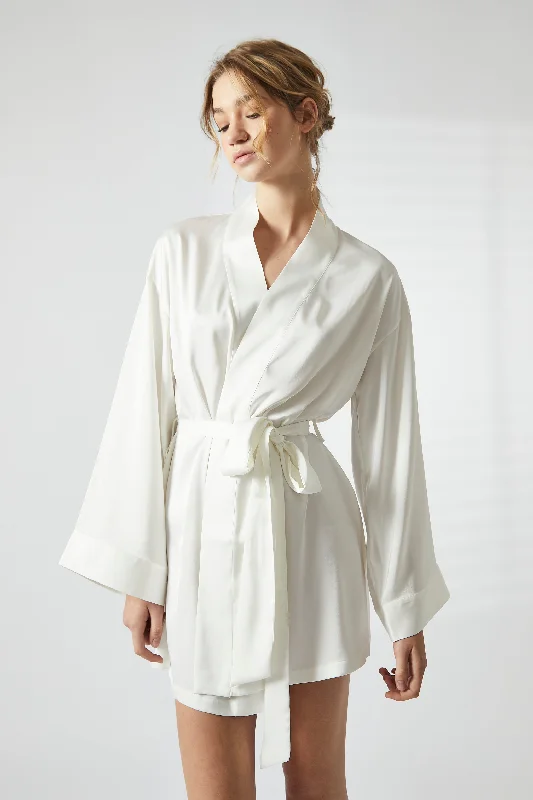 pleated dressWhite Satin Kimono Dressing Gown