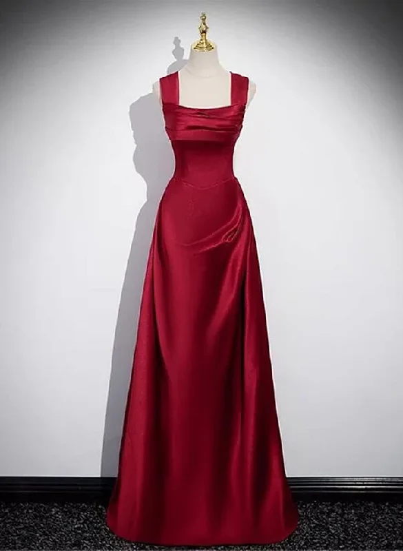 party-ready dressA-Line Red Long Prom Dress Party Dress Elegant Birthday Party Dress, DP3623