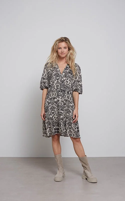 playful dressPumice Stone  Printed V Neck Dress