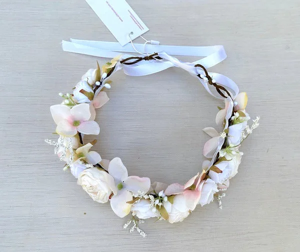 lace-up dressIris Girls Ivory Flower Crown