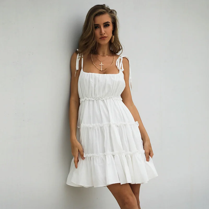 classic fit-and-flare dressKelby Ruffle Tiered Babydoll Dress - Off White