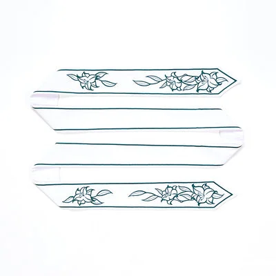 white embroidered decorative strip