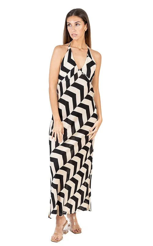 cocktail party dressSelby Blk/White Long Dress