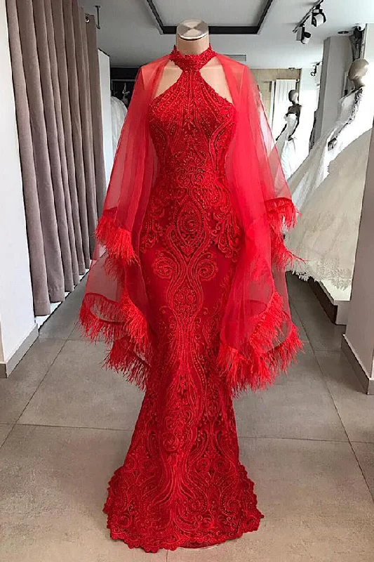 puff sleeve dressEvening Dresses Long Red Lace Cocktail Dress,F04821